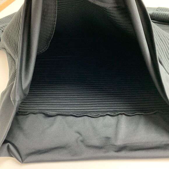 Nike Dri Fit Sweatshirt Womens L Large Black Ribbed Double Knit Crew Neck - Picture 9 of 13